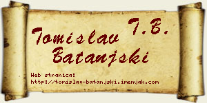 Tomislav Batanjski vizit kartica
